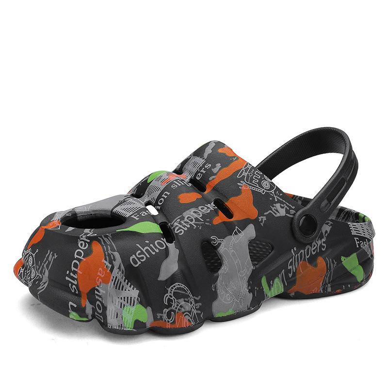 

Повседневные мужские сандалии Step On Shit Feeling Bag Head Eva сандалии с толстой подошвой и нескользящей верхней одеждой Ins Tide Beach Hole Shoes 45/46 чёрный