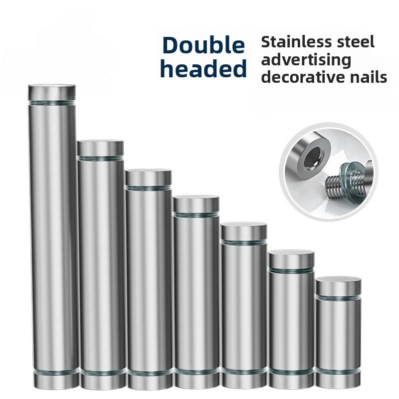 10pcs Stainless steel double-ended advertising nails mirror nails glass nails acrylic screws wall mounting screws solid screws