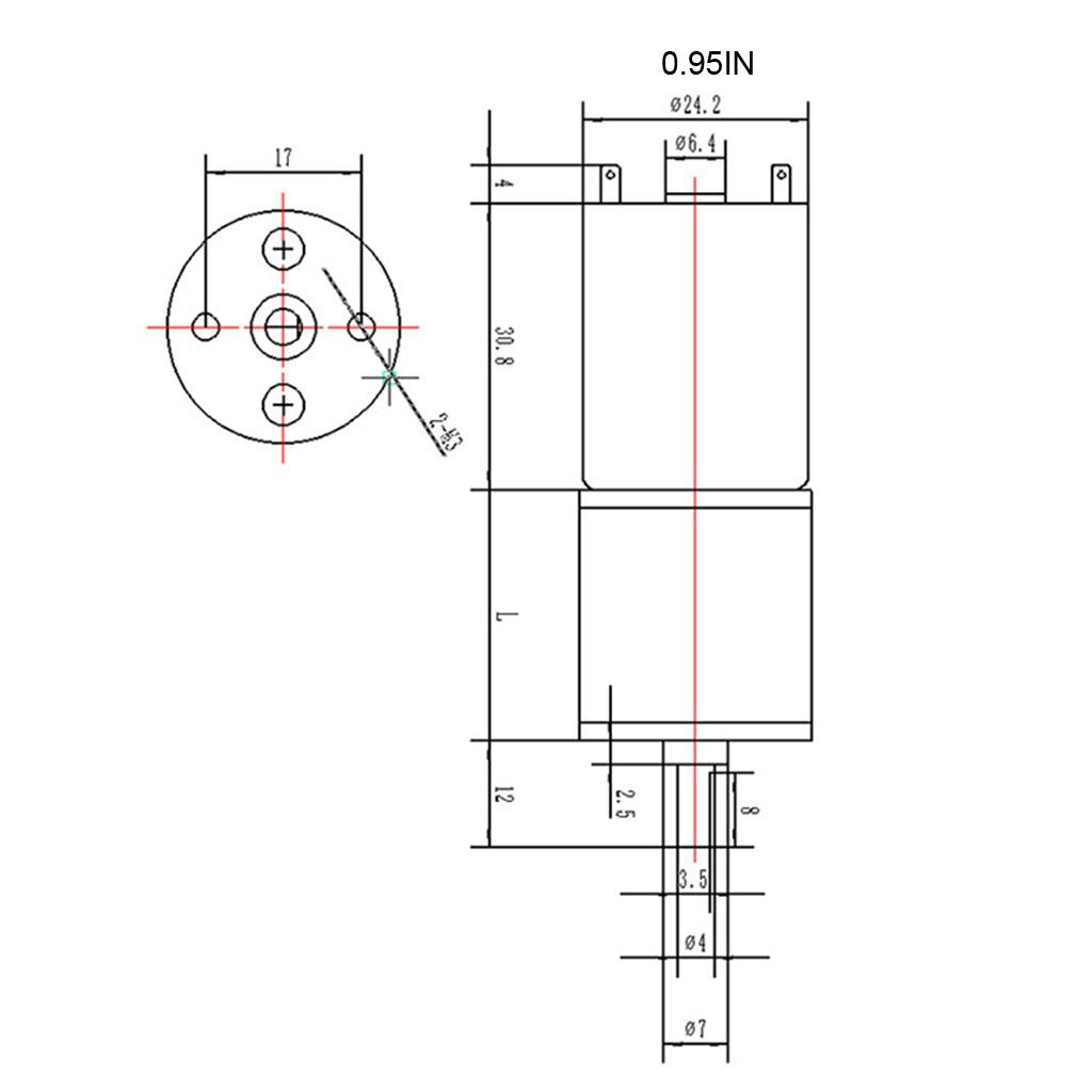 12~1360 RPM High Torque Reduction Electric Motor Micro Speed Geared Motor Eccentric Output Shaft 6V/12V/24V 25GA370