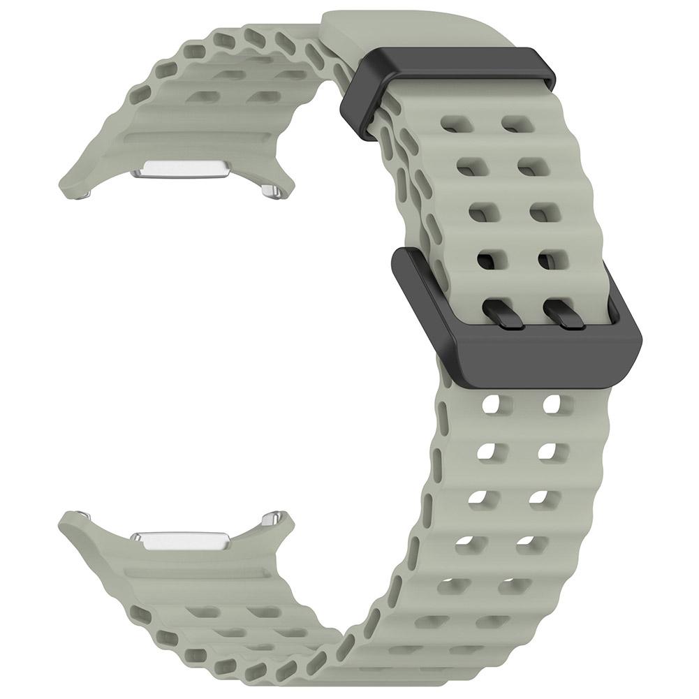 Ocean Sport Silicone Band NO Gaps Curved End Band Sweatproof Watch Strap Sports Wrist Band for Samsung Galaxy Watch 7 Ultra 47mm