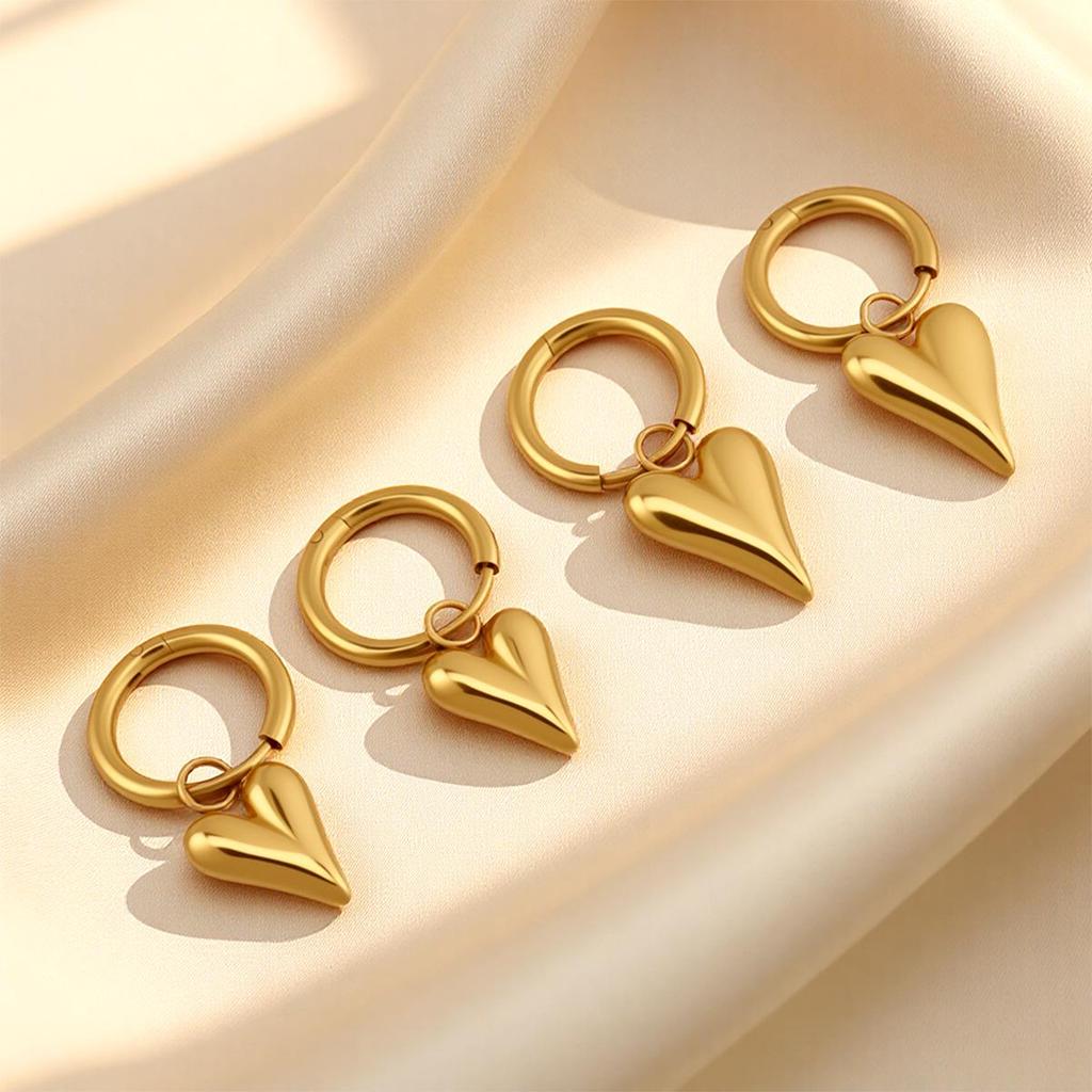 Minimalist DIY Coil Earring In Titanium Steel with Gold-Plated Interior