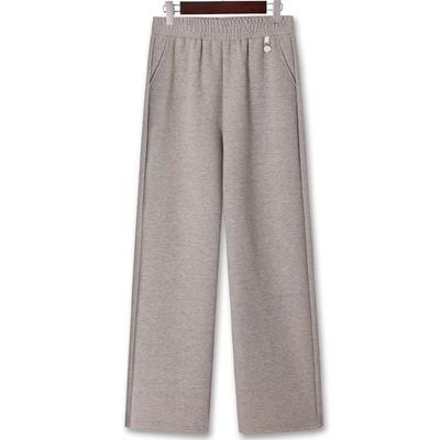 Women Casual Office Summer Pants Fashion Brand Elastic Waist Pants Plus Size Women's Plus Size Thin Metal Buckle Decoration Pants