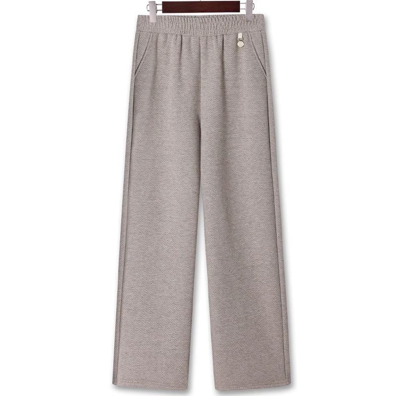 

Women Casual Office Summer Pants Fashion Brand Elastic Waist Pants Plus Size Women s Plus Size Thin Metal Buckle Decoration Pants L хакі