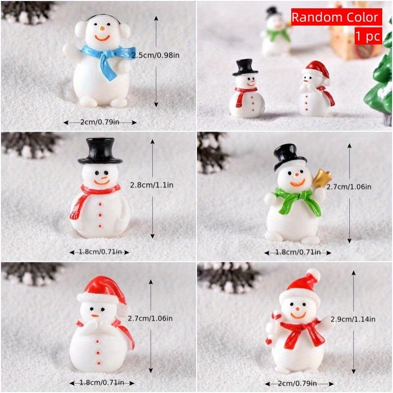 1pc Resin Snowman, Santa Claus, Christmas Socks, Gifts, Bells, Wreaths, 3D Festive Figurines, Miniature Ornaments for Home & Kitchen Decor