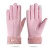 Warm Gloves Women's Autumn and Winter Fleece Thickened Touch Screen Windproof and Water-proof Fashionable Skiing Driving and Riding Gloves