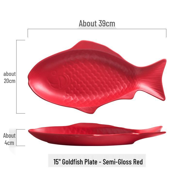 Nordic Style Ceramic Fish Plate for Breakfast & Western Cuisine