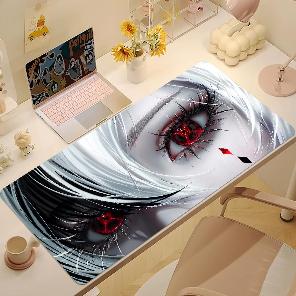 Anime Arlecchino Mouse Pad Large NonSlip Gaming Desk Mat Laptop Keyboard Tray Office Pc Rubber Genshin Impact Soft Black