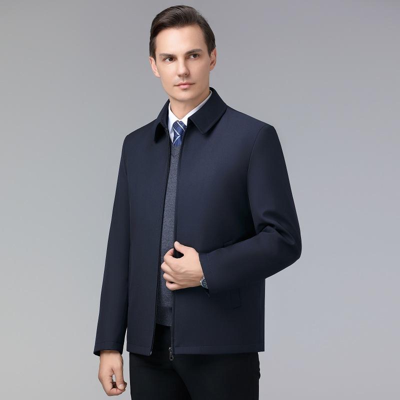 Cashmere coat, middle-aged men's short jacket, men's woolen woolen coat, thickened style