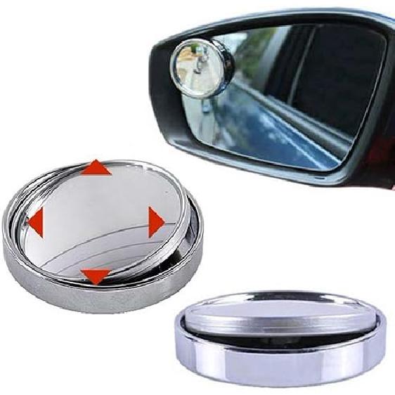 1 Pair Wide Angle Convex Car Auto Blind Spot Round Stick-On Side View Rearview Mirror