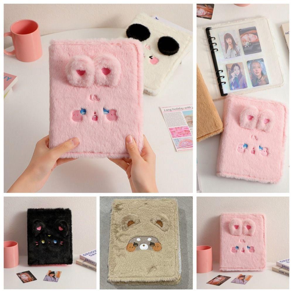 Photocard Holder Cat Bear Cards Album Cover Inner Page Refill Plush Binder Cover Photo Storage