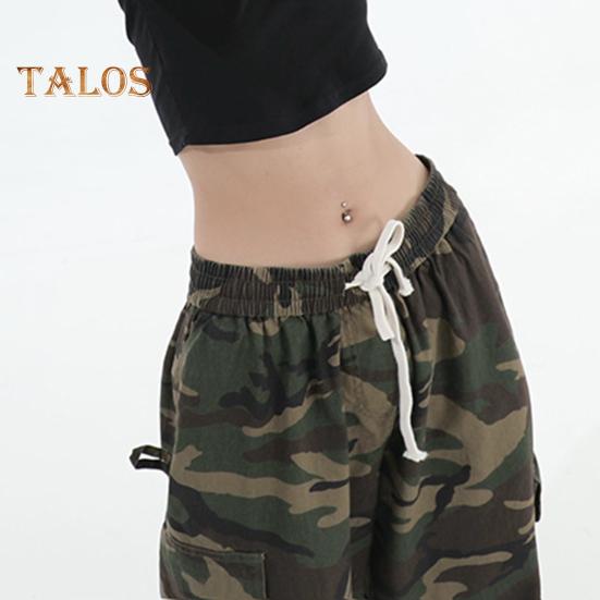 Pantaloni cargo pentru femei, cu talie elastică, cu șnur ajustabil, pantaloni casual, cu buzunare mari, pantaloni de agrement