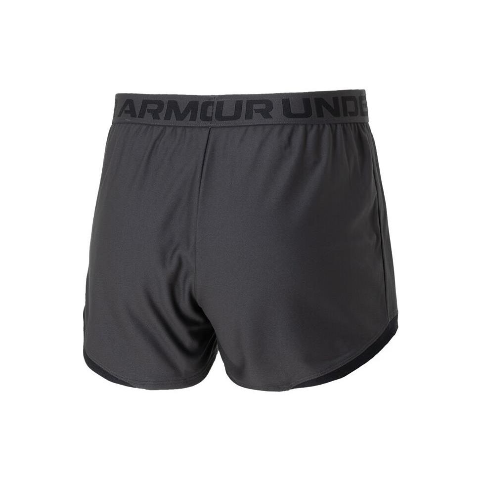 Under Armour Mid-Rise Training Shorts with Letter Print Waistband Women Shorts Black 1362517-010