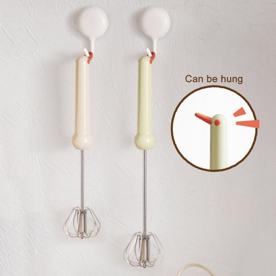 Stainless Steel Egg Whisk Semi-Automatic Hand Push Rotary Blender Manual Mixer Stirrer Kitchen Tool for Blending Whisking Beating Stirring