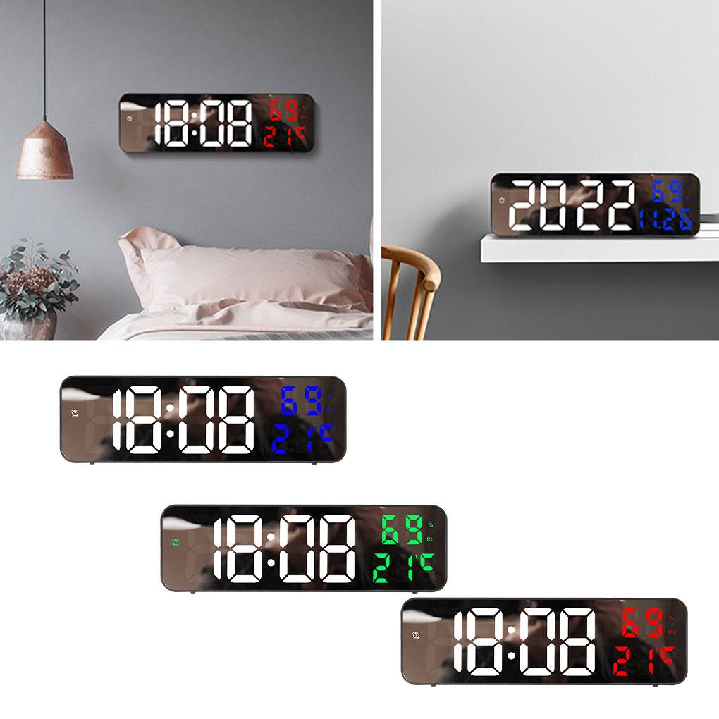 Large LED Digital Clock - Powered By Battery Two Placement Options Temperature Timer 15 Large