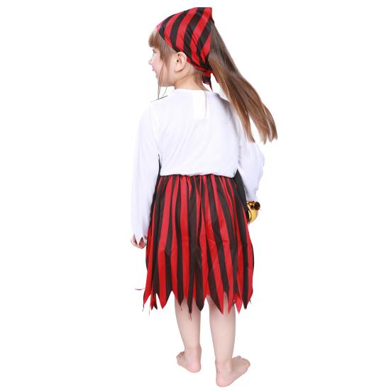 2ks/sada Dámská pirátská cosplay sukně s páskem Nepravidelný lem Elastický pas Pruhovaná sukně Oblečení s renesančním motivem