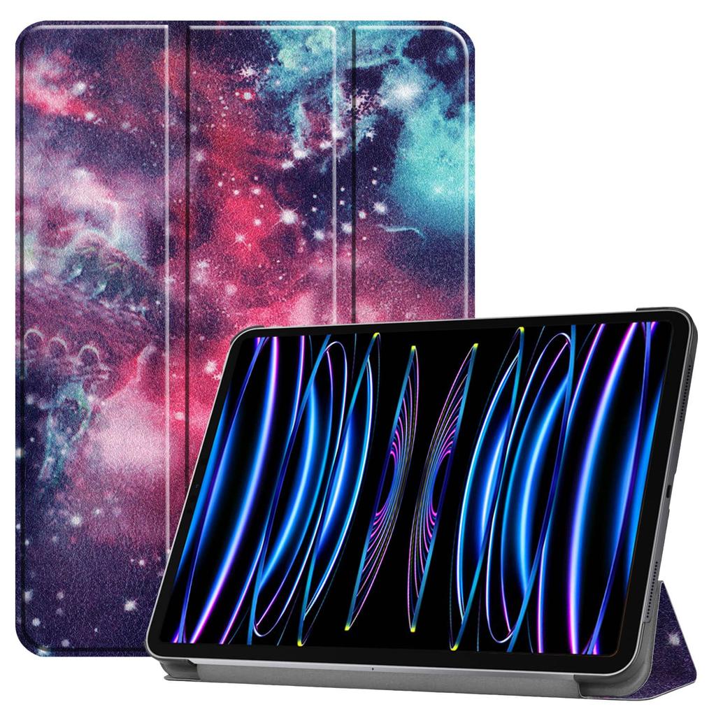 Funda para iPad Pro 11'' 2018 2020 2021 2022 con [Soporte Plegable en Tres Secciones + Activación/Reposo Automático], Colorida Funda de Piel PU Premium a Prueba de Golpes