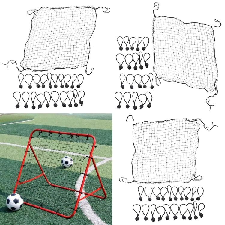 Bounces Back Fußballnetz Fußball Rebounder Netz Rückpraller Fußball Rückprallnetz mit 20 elastischen Seilen für Anfänger Schule