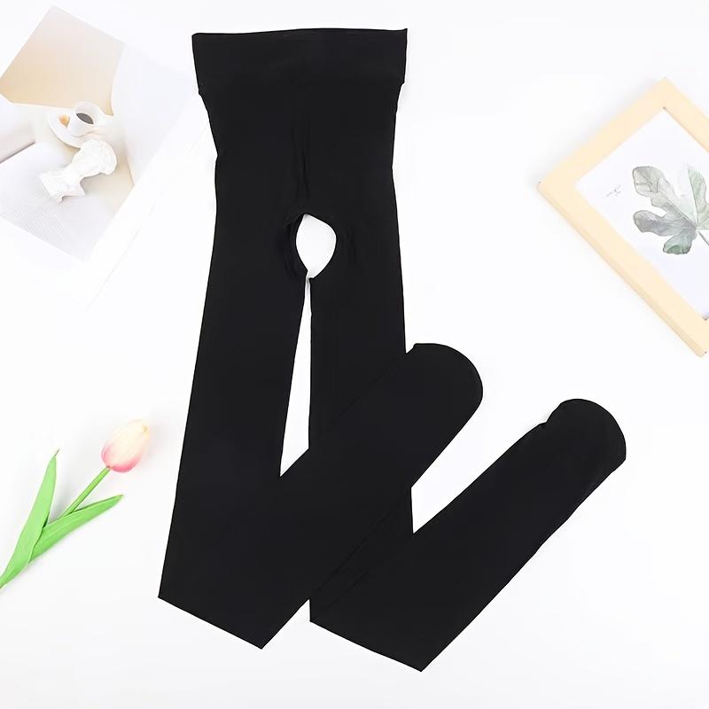 1 Pair of Solid Color Open Pantyhose 8D Smooth Pantyhose Oil Gloss Pantyhose High Waist Pantyhose Sexy Pantyhose Tights Female