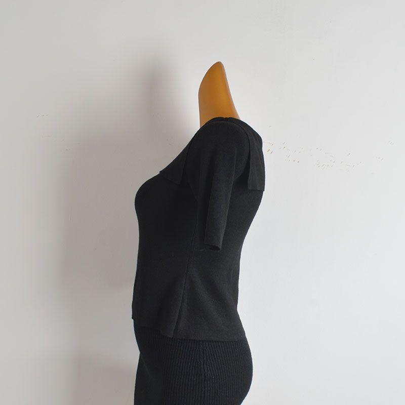 French style Design Irregular Knitted Short sleeve T-shirt Women Spring and Summer New Fashion Western Style off-Shoulder Top