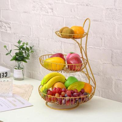 Abay Wrought Iron Three-Tier Fruit Basket