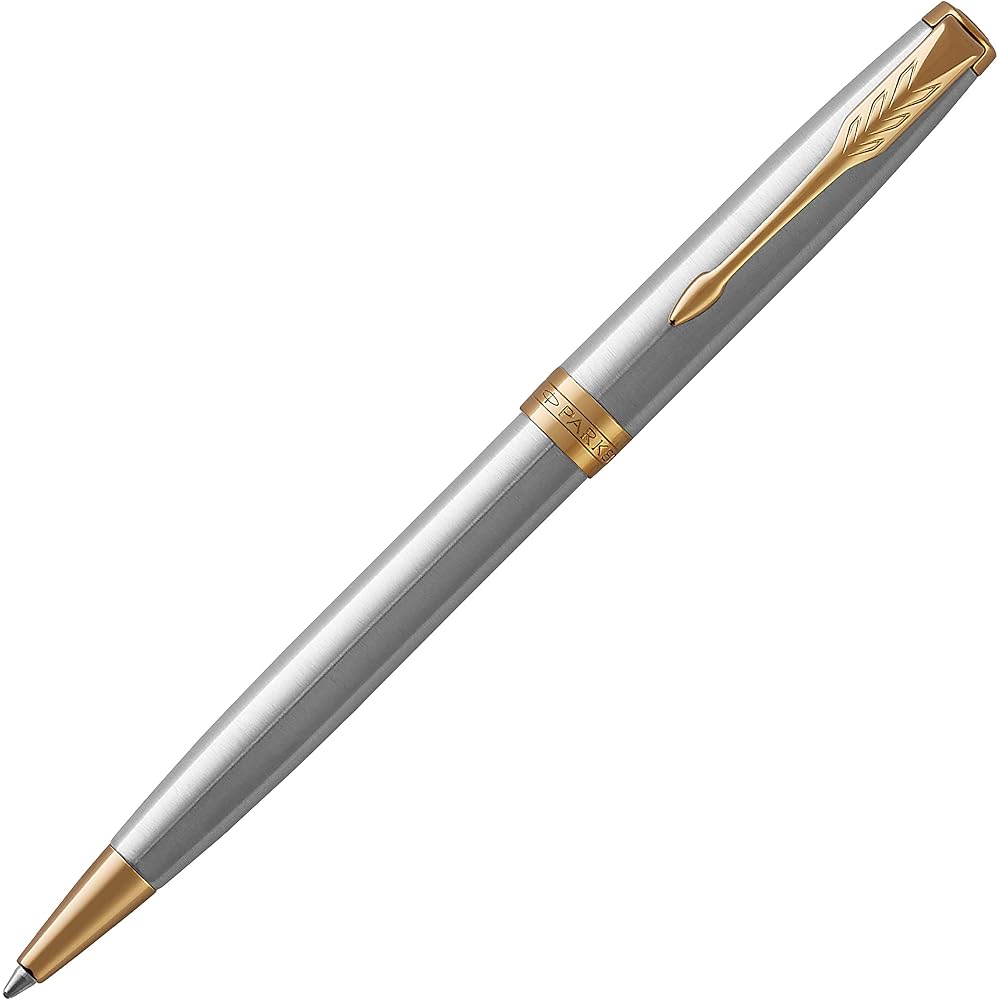 PARKER Parker Ballpoint Pen Sonnet Stainless Steel GT Medium, Permanent Imported in Gift Box 1950798