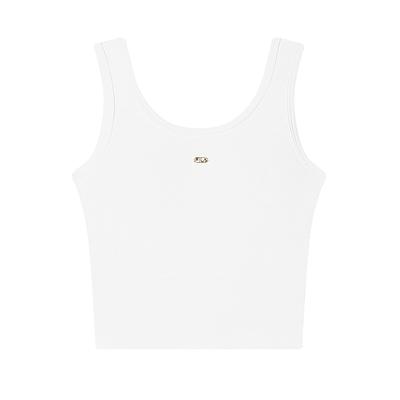 Mailand Italienische Luxus Sport Serie Lifestyle Weich Lässig Vielseitig Slim Fit Tanktop Damen Oberteile Wolkenweiß F11W525106F-WT