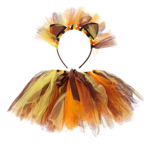 Animal Costume Set, 1 Piece, Lion Tutu, Lion Headband And