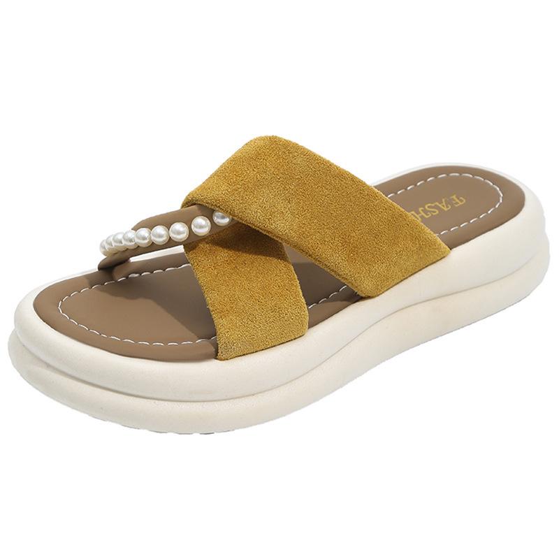 Cool slippers women's summer wear 2025 new models with skirts fairy wind one-word drag platform casual beach shoes women