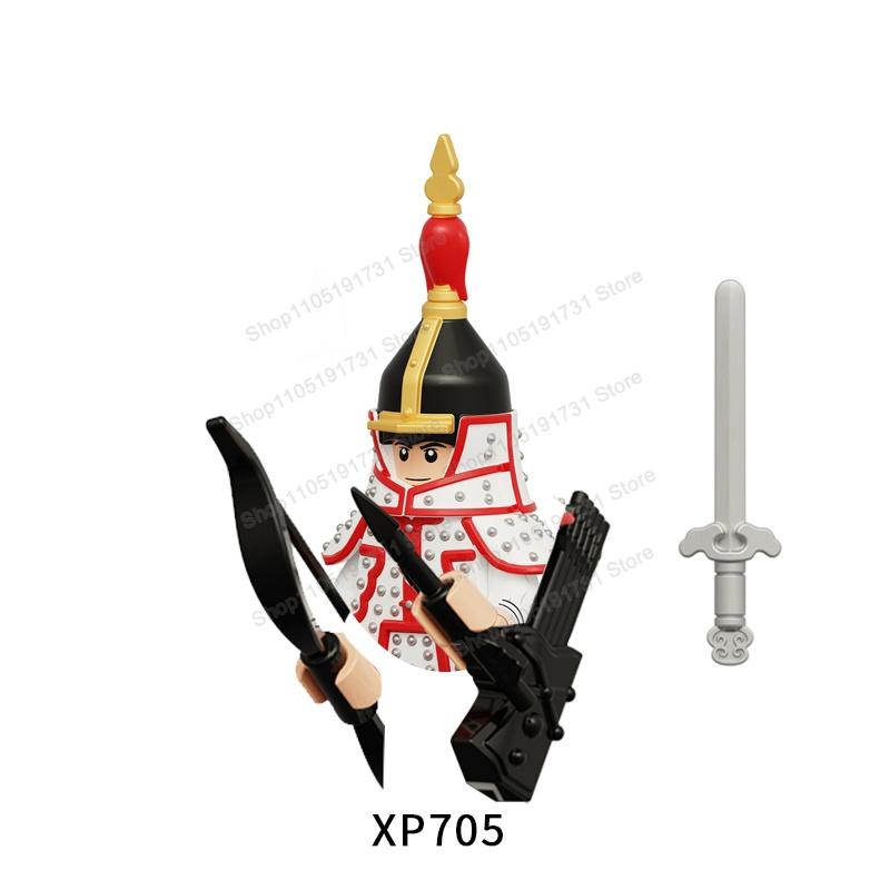 MOC Chinese Soldier Figures Building Blocks Shangzhou Dynasty Qin Dynasty Castle Warrior Knights Army Accessories Bricks Toys