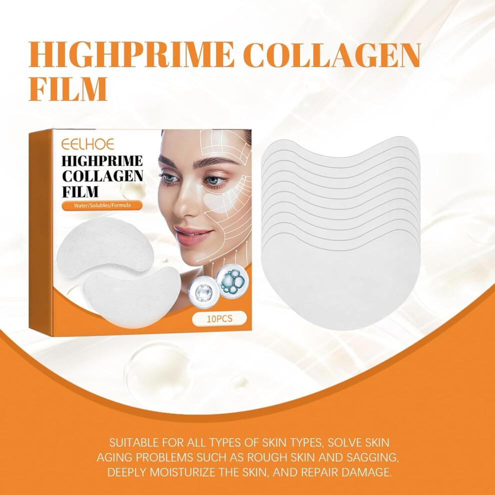 Nanofaser Kollagen Gesichts Revitalizer, Feuchtigkeitsspendende Augenmaske & Kollagenfilm für feine Linien, Koreanisches lösliches Kollagen, 8 Schachteln/40 Paar