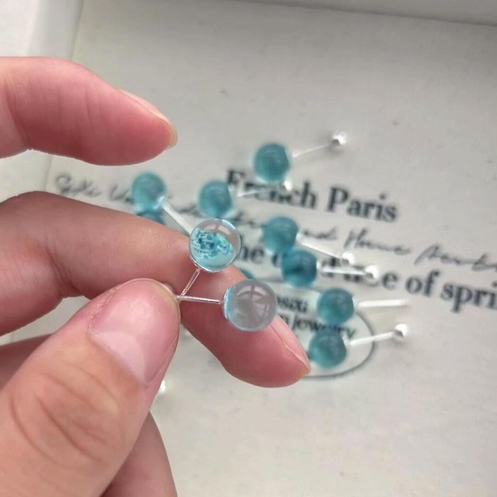 Aquamarin Ohrstecker: 2025 Bestseller | High-End, Schraubverschluss-Design für alltägliche Vielseitigkeit