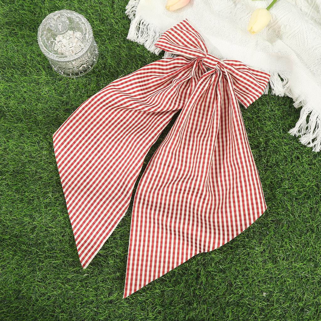 Large Bow Barrettes Women Summer Korean Hairpin Plaid Sweet Hair Clip Headwear Girls Ponytail Hair Clips Hair Accessories