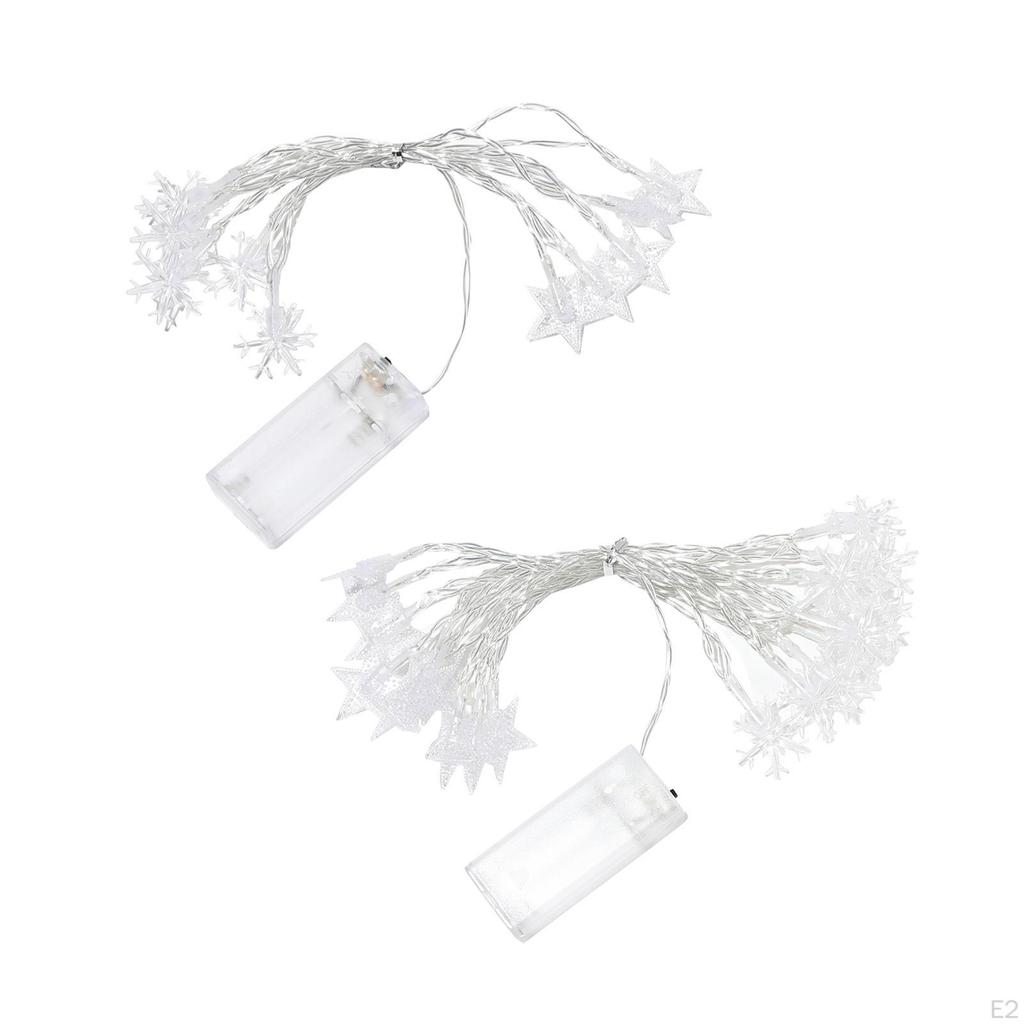 Star Snowflake Christmas String Lights Warm White for Window Yard Garden