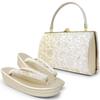 Formal Wear Obi Fabric with Arabesque Sandals and Bag Free Size [NISHIORI] Nishijin-ori Pattern, Set, Wanaori,