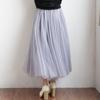 Women's Color Mesh Skirt With Elastic Band Large Swing Mid Length Skirt