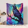1pc Crows, Fantasy Lightweight Flannel Blanket, Comfortable and Warm Blanket, for Office and Camping Sofa Bed, Livingroom198