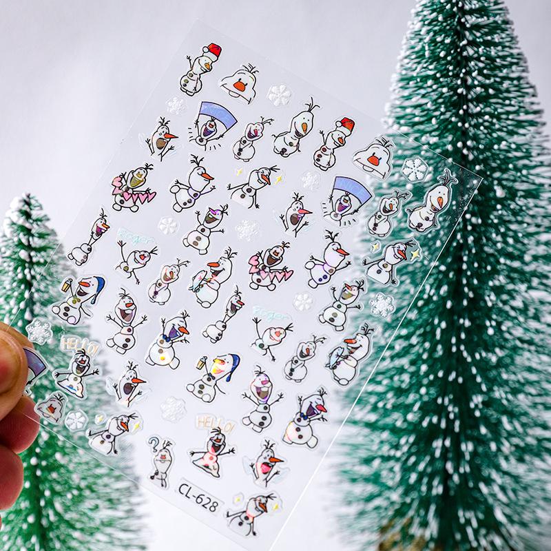 3D Cute Snowman Christmas Nail Art Stickers Snowman CL-628
