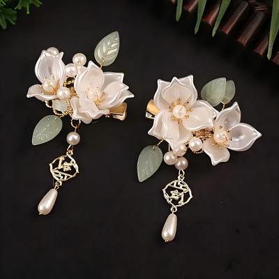 5pcs/set Elegant Women Hair Accessories Jewelry Tassel Pearls Suitable for Wedding Banquets Daily Wear Chinese Style Hairpin Set