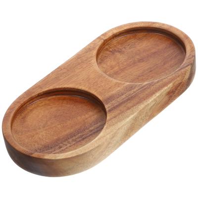 DECHOUS Pepper Wood Stand Grinder Tray Pepper Grinder Stand Wooden Grinder Tray Inner Diameter Compact Pepper Wood Stand Mill Holder 5.8CM