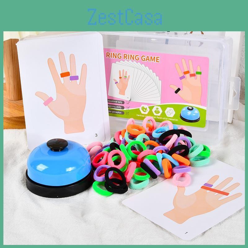 Wooden Versus Children Finger Ferrule Toss Toy For Color Recognition Family Fun