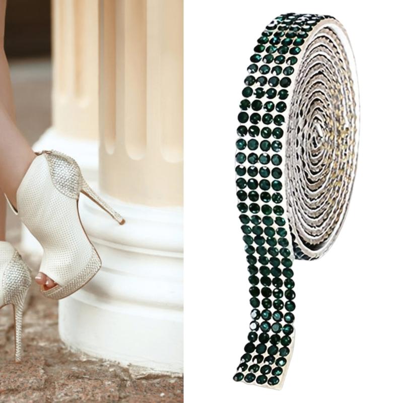 1Yard Glittering Rhinestones Ribbon 9mm Sparkling Rhinestones Ribbon for Wedding Cake Decoration Craft Embellishment