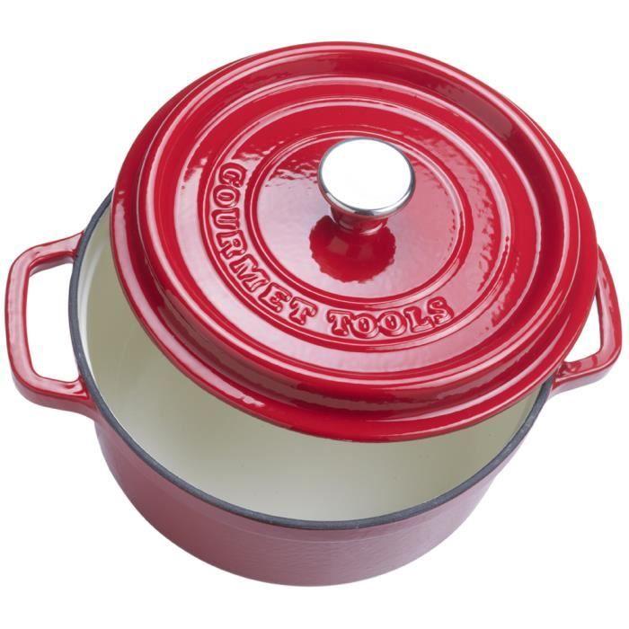 Cocotte - xsus - gourmet tools - fonte vitrifiée - 22cm - rouge