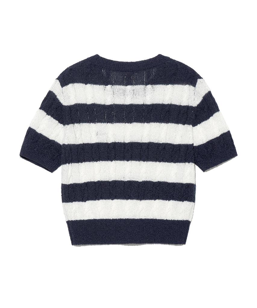 LEE Women'S Striped Cable Knit Navy