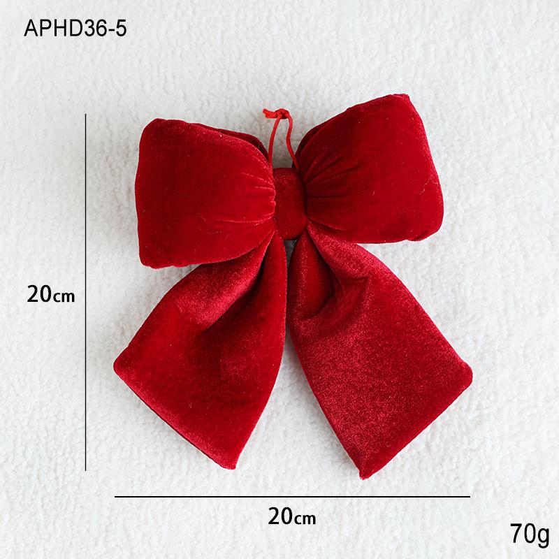 Red Velvet Christmas Bow Ornament for Tree and Wedding Decoration