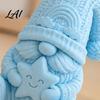 Unique Holiday Gift for Friends 3D Printed Gnome Figurine Holding Smiling Star Faceless Statue with Cute Dwarf Figurines Knit Hat Christmas Tabletop