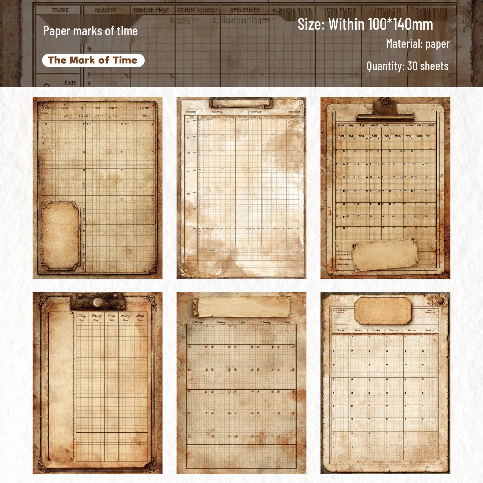 

Retro Story Schedule Series: DIY Collage Journaling Paper - 6 Types