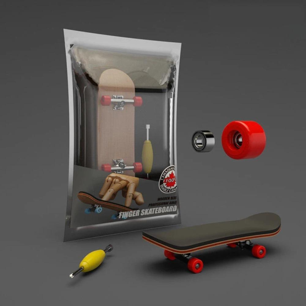 Maple Wood Professional Mini Finger Skateboard Toys Metal Bracket Bearing Wheel Anti Stress Sensory Tabletop Toy
