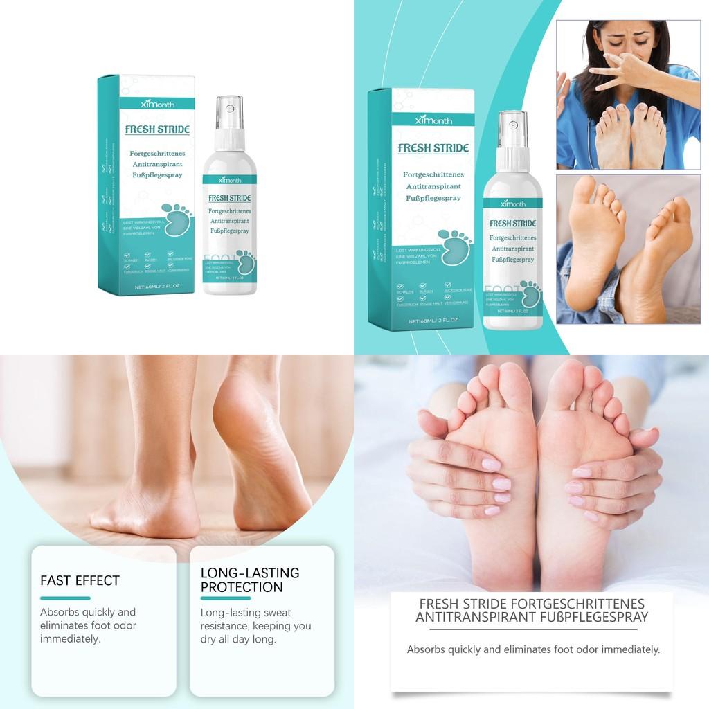 Ximonth Foot Sweat Spray Long Lasting Odor Eliminating Freshness For Feet 60ml