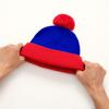 Soft Knitted Hat Color Contrast Stretchy Pullover Hat for Holiday Celebration Family Gathering Photography Pompoms Hat