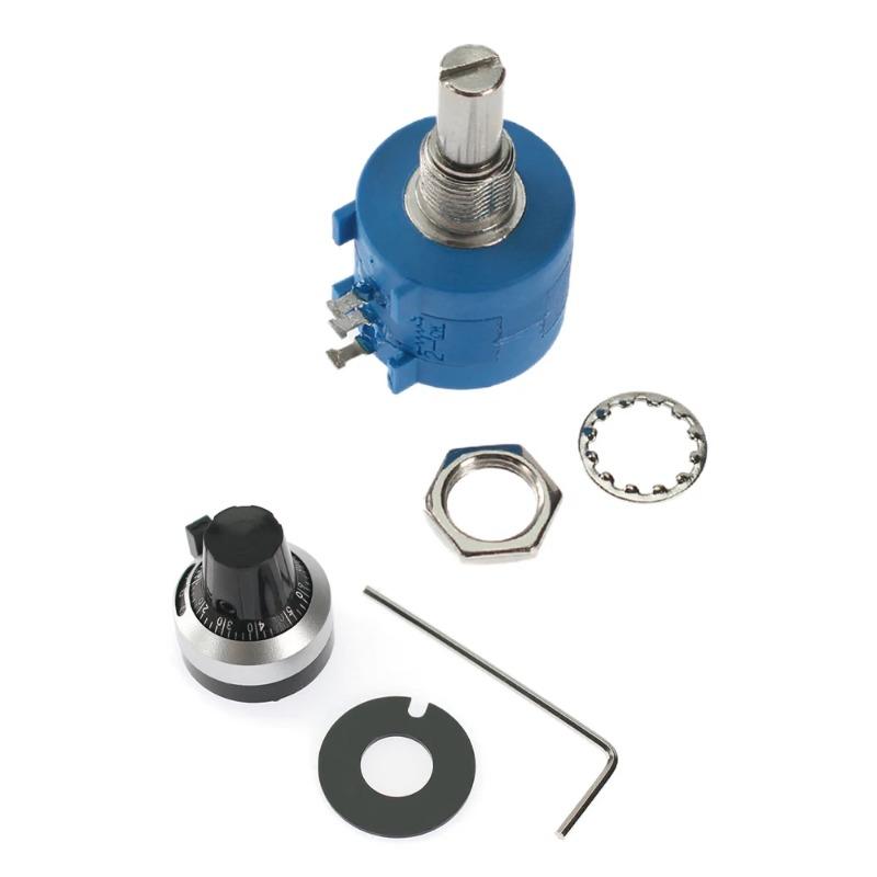 1Set 3590S Potentiometer Kit 100R 200R 500R 1K 2K 5K 10K 20K 50K 100K 3590 Wirewound Potentiometer with Knob